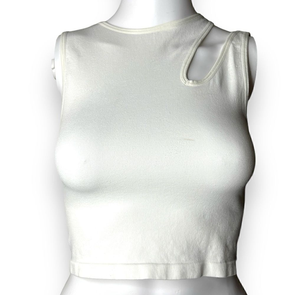 Bella Movement Stretchy Crop Top White Size Medium